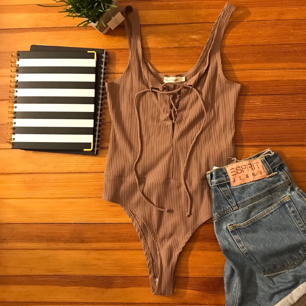 Pastel Brown Stringed Bodysuit